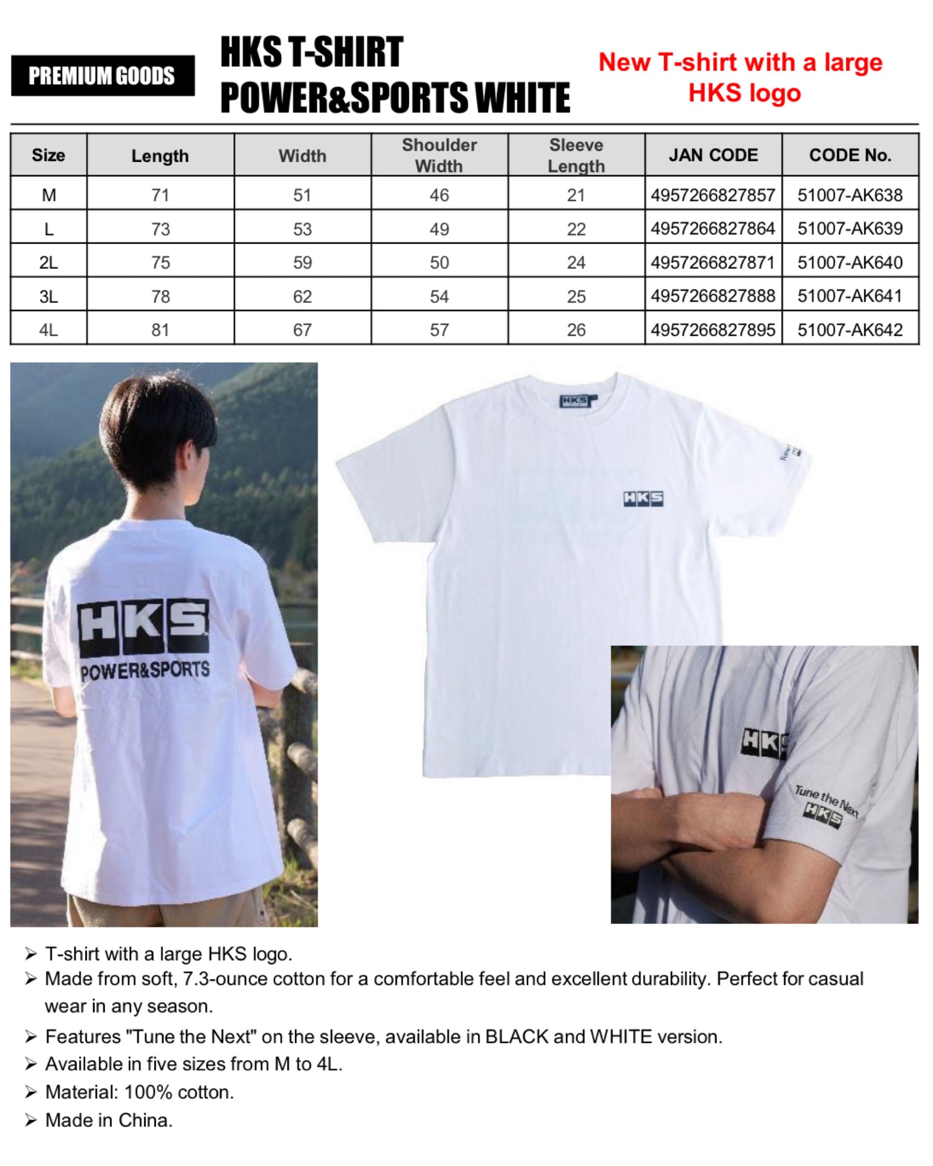 HKS T-Shirt Power & Sports White
