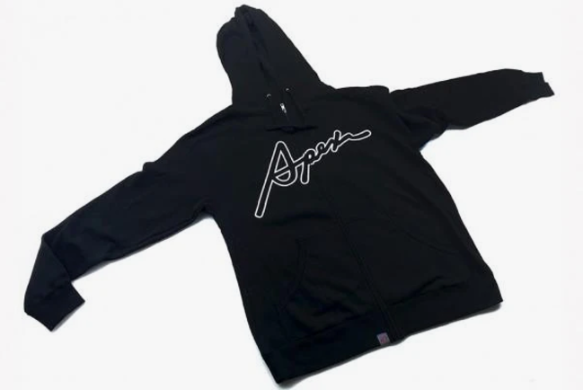 A'PEXi Cursive Logo Zip Up Hoodie L