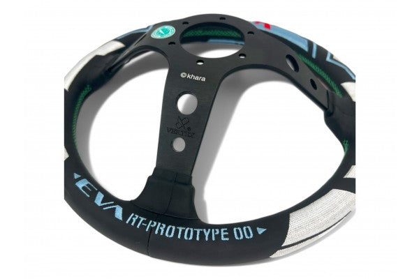 Vertex x Evangelion Racing Steering Wheel; Version 4 (Rei Ayanami Model); 330mm x 90mm Deep; Leather; Limited Edition with Serial Number #17