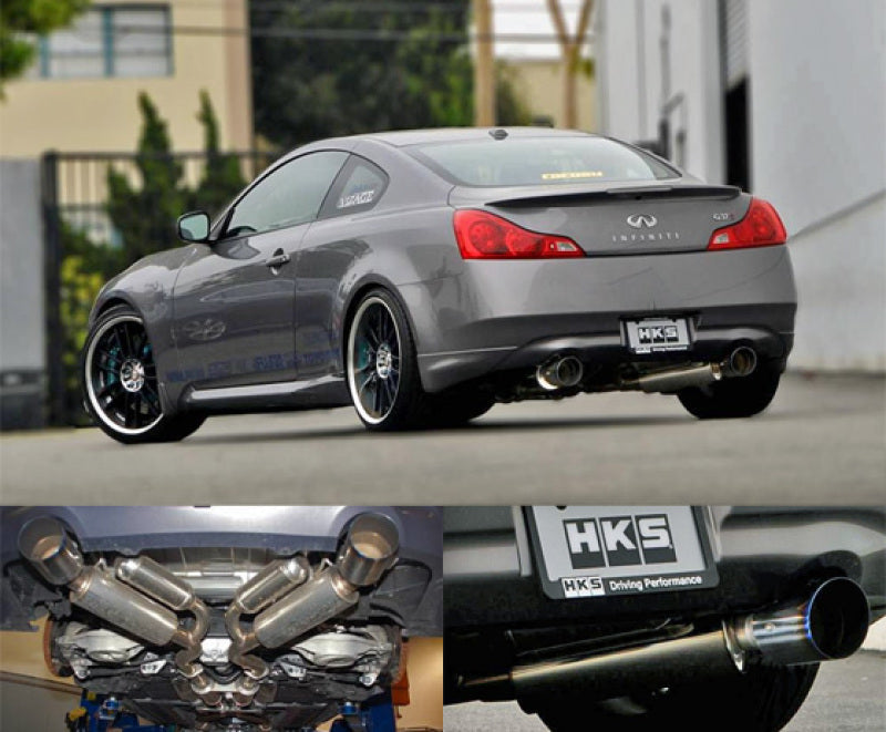 HKS 08-13 Infiniti G37 Coupe Dual Hi-Power Ti Tip Catback Exhaust (SUS304 NO COATING)