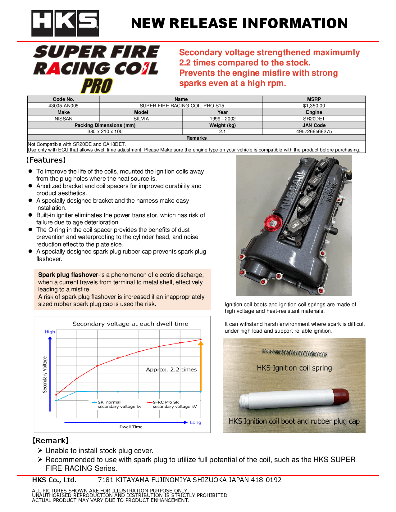 HKS SUPER FIRE RACING COIL PRO S15