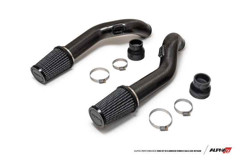 AMS Performance 2009+ Nissan GT-R R35 Alpha Carbon Fiber Intake Pipes for Stock Turbos