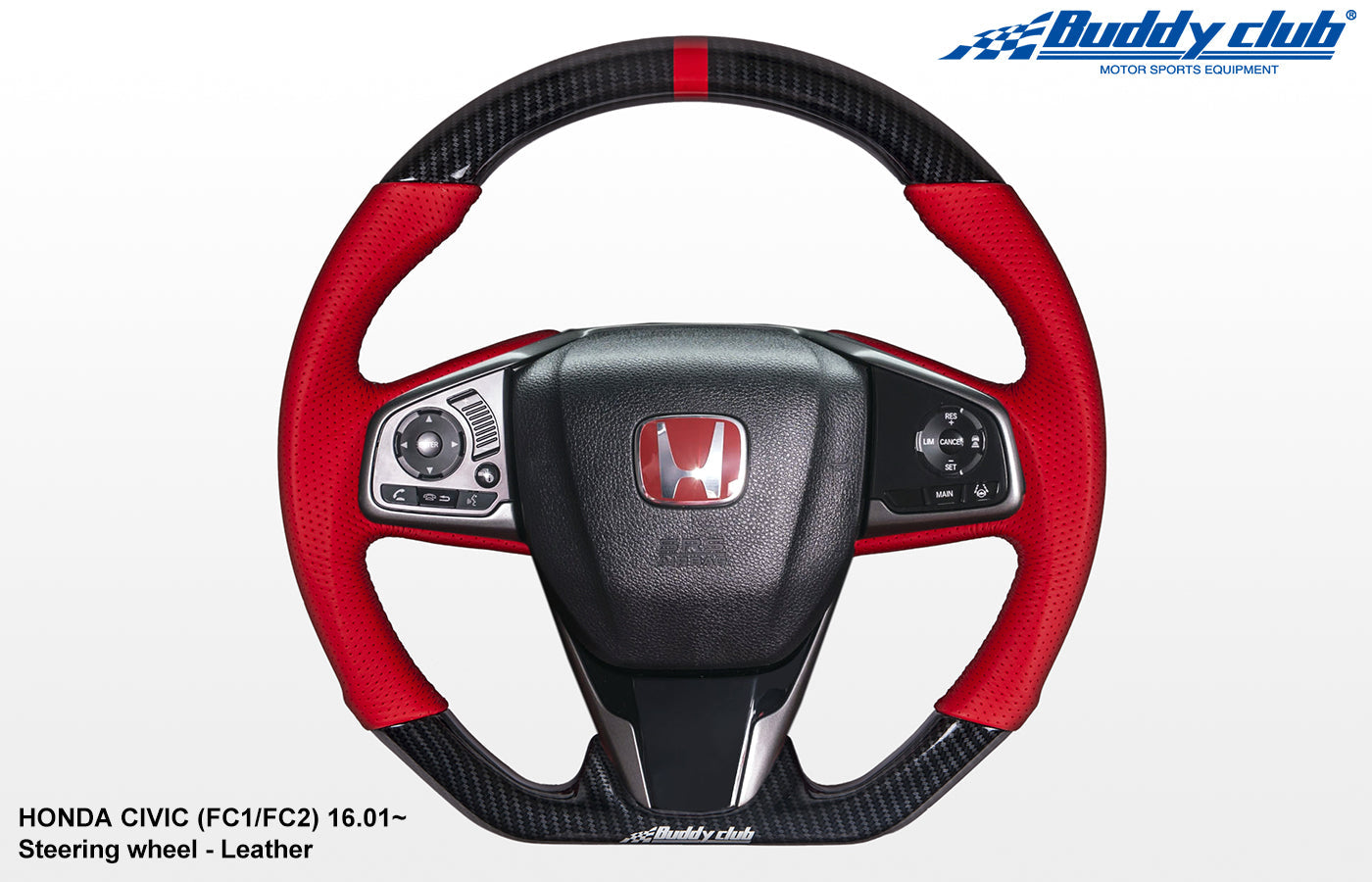 Buddy Club Sport Steering Wheel Civic 16+ -Time Attack (RED) Carbon Style