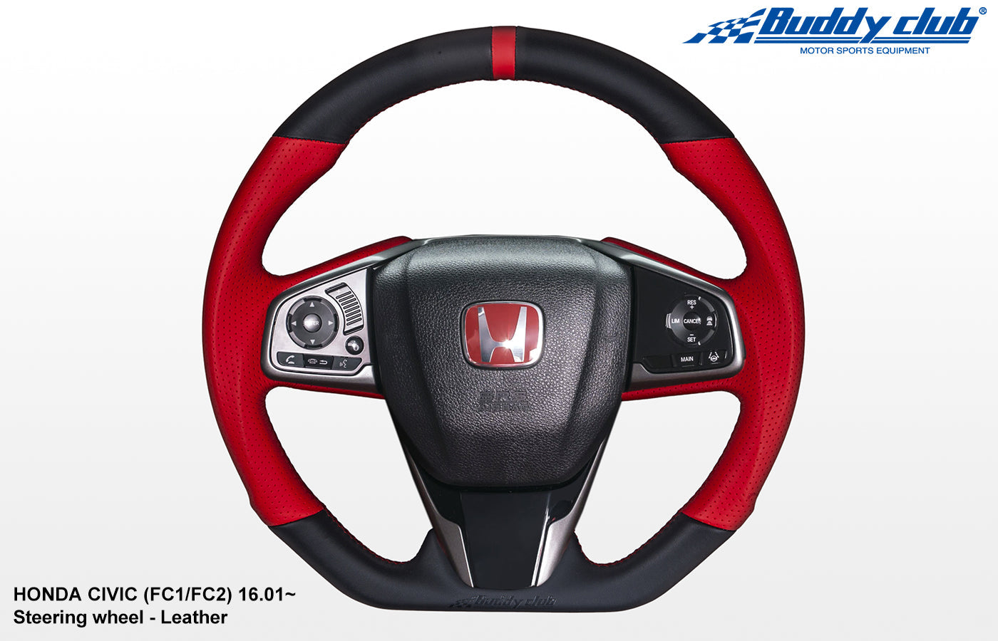 Buddy Club Sport Steering Wheel Civic 16+ -Time Attack (RED) Leather