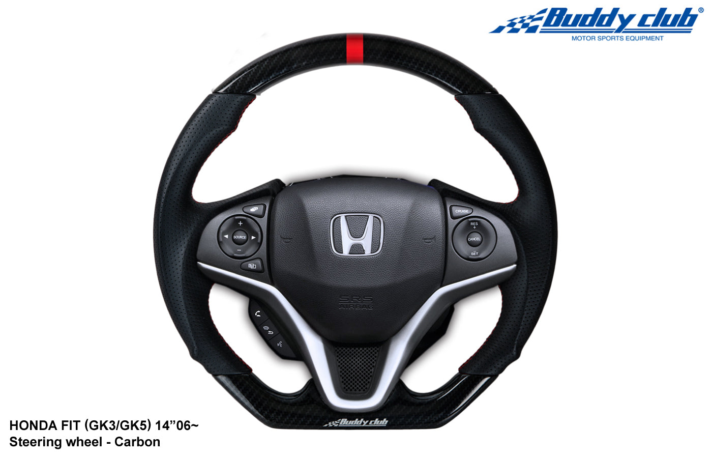 Buddy Club Sport Steering Wheel Fit 15+ -Carbon Style
