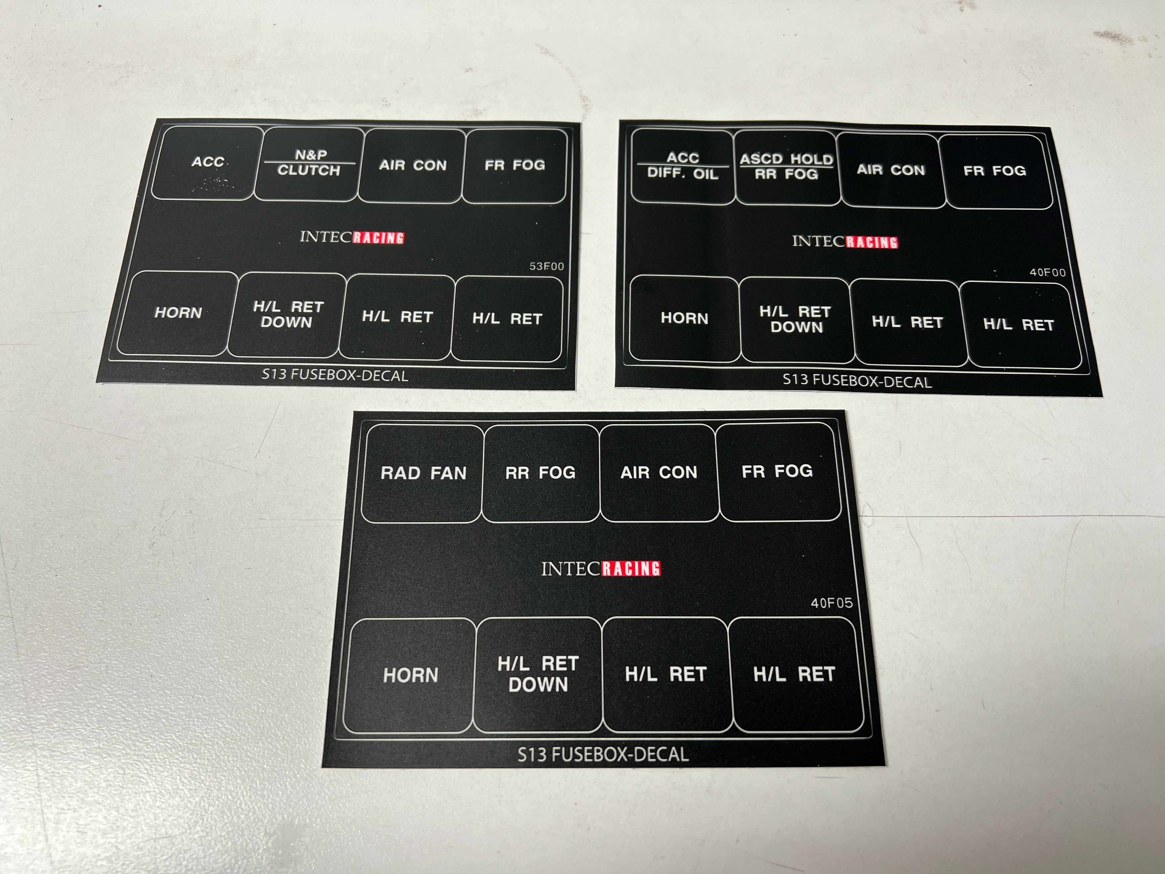 240SX S13 Small Engine Fuse Box Label