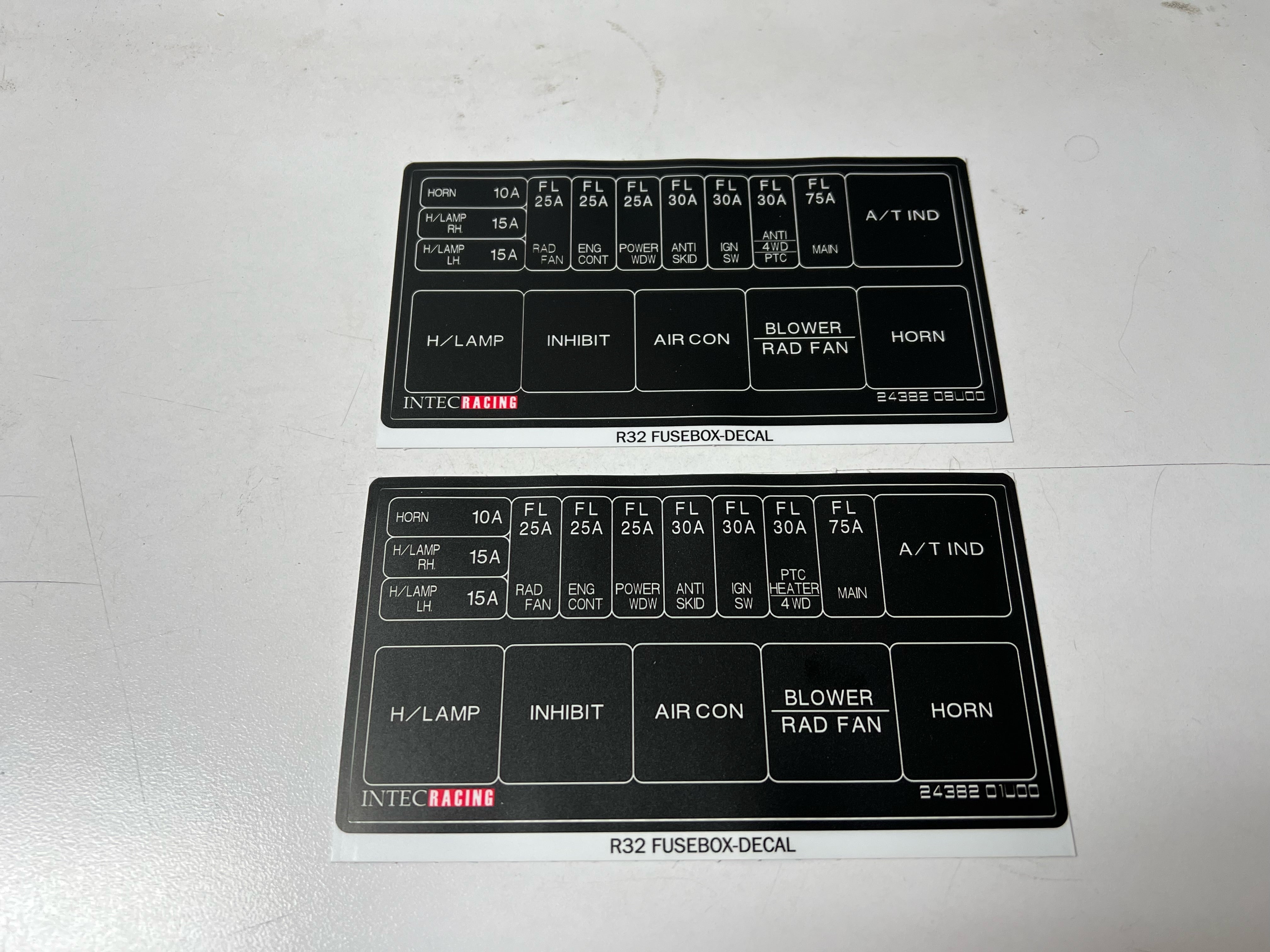 R32 GT-R Translated Top Engine Fuse Box Decal