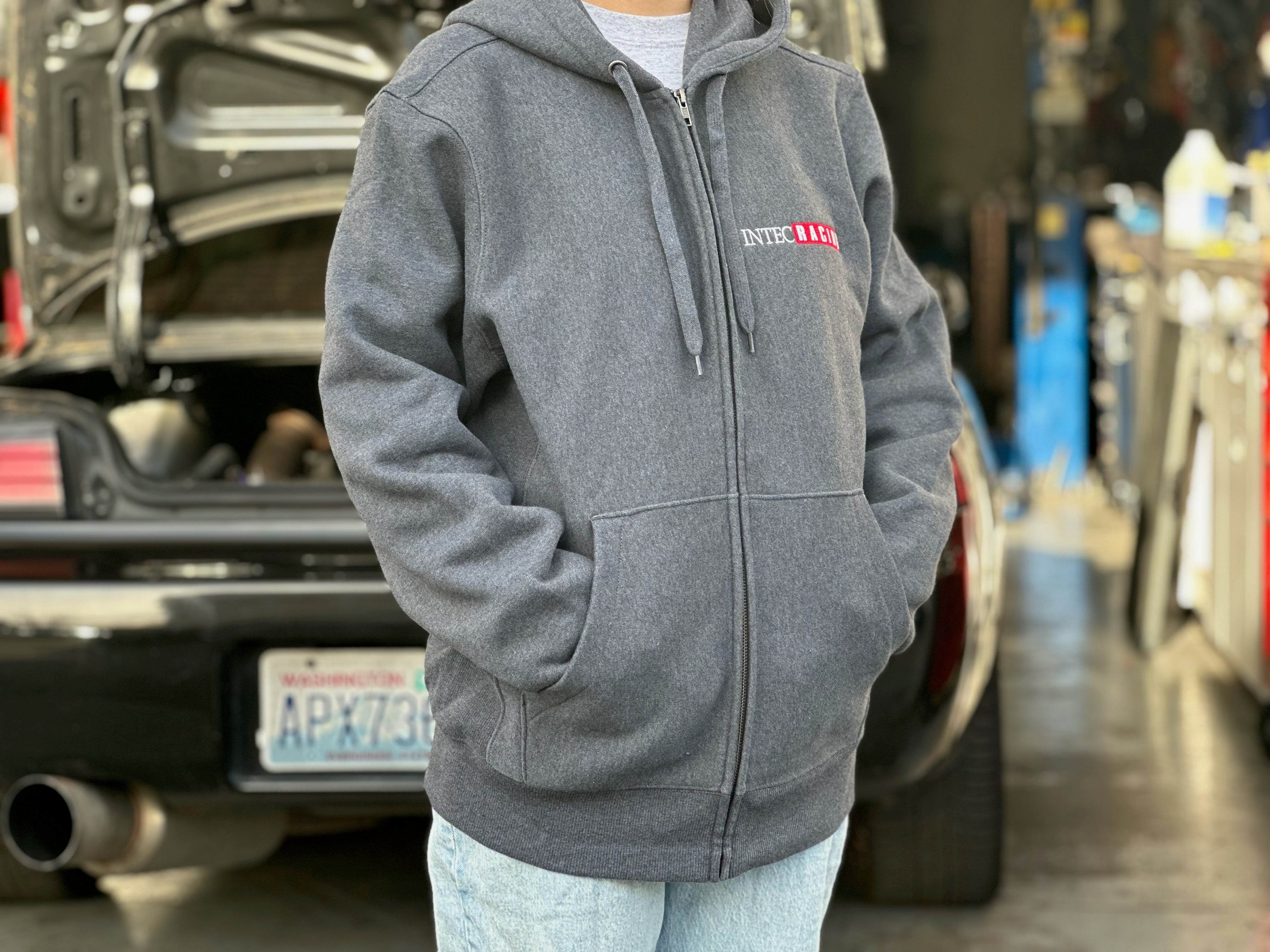 Intec Racing Gray Zip Up Hoodie