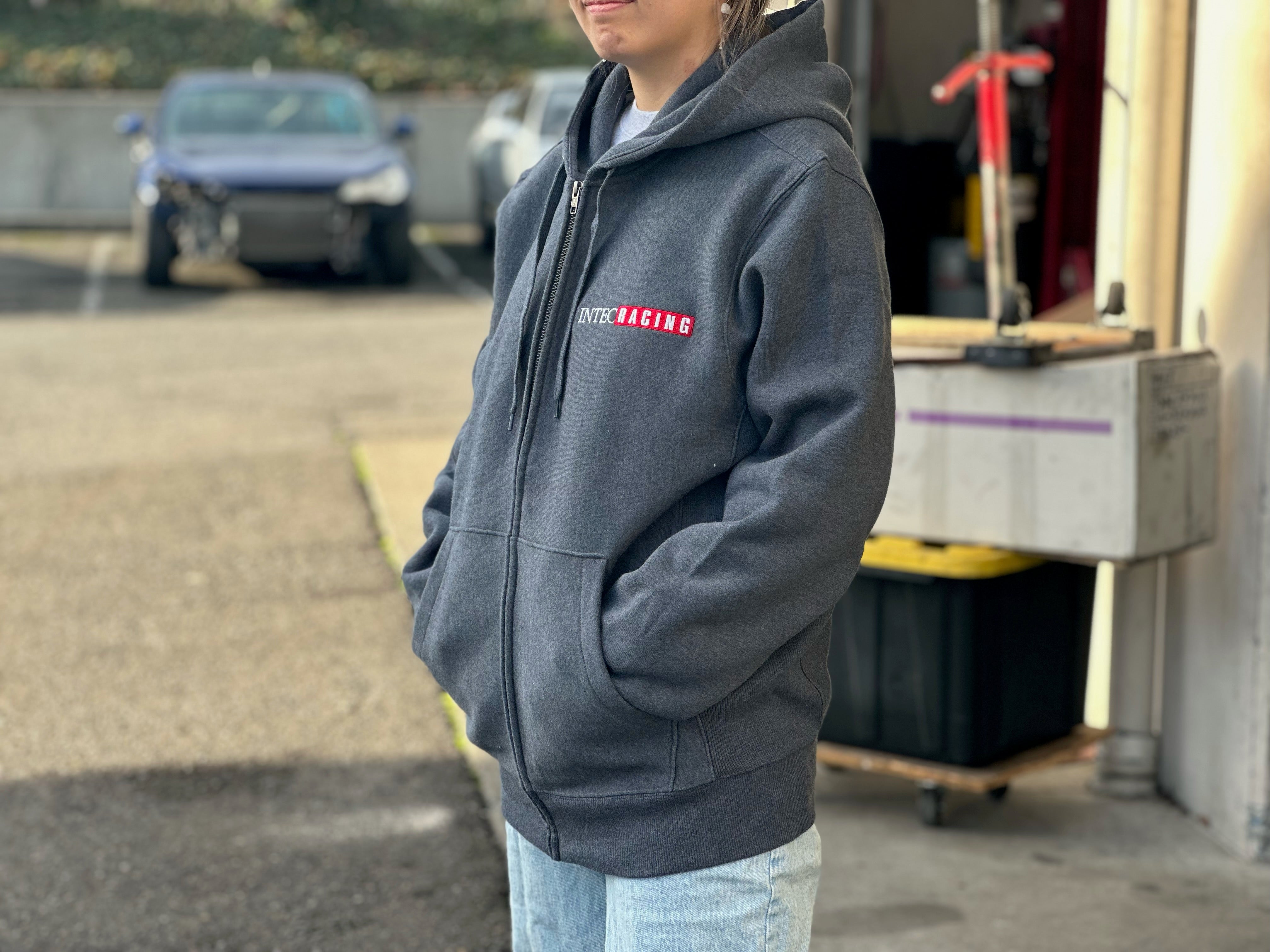 Intec Racing Gray Zip Up Hoodie
