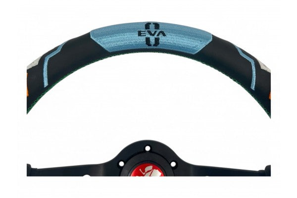 Vertex x Evangelion Racing Steering Wheel; Version 4 (Rei Ayanami Model); 330mm x 90mm Deep; Leather; Limited Edition with Serial Number #17