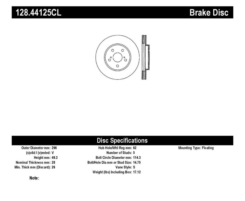 StopTech 02 Lexus ES250/300/330/350/06-12 IS250/300/350 Drilled Cryo Left Front Rotor