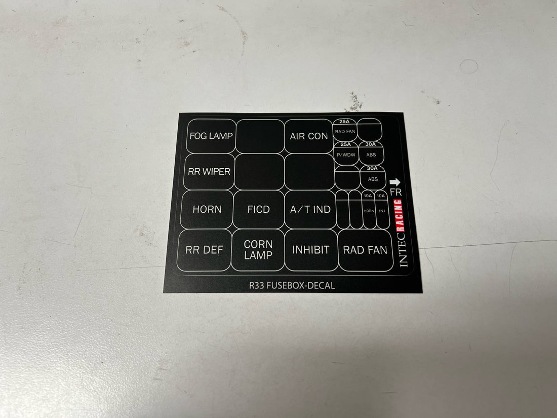R33 GT-R Lower Fuse Box Cover Label – Intec Racing Shop